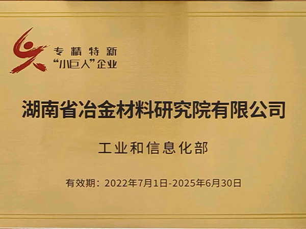 专精特新“小巨人”企业—工业和信息化部